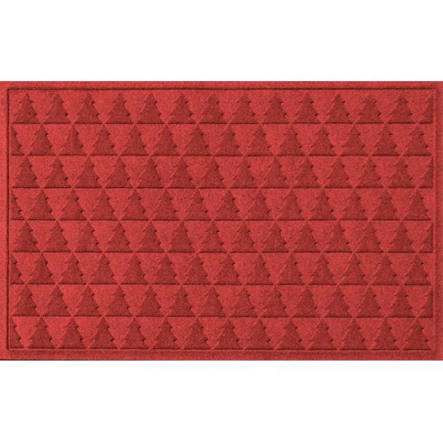 867650035 Water Guard Pine Trees Mat in Solid Red - 3 ft. x 5 ft.