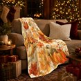 thumbnail image 3 of Rustic Autumn Harvest Pumpkin Maple Leaf Pattern, Cozy Rustic Scene, Warm Flannel Blanket for Living Room and Bedroom, Art Lovers Thanksgiving Gift, Rustic Home Decor, 3 of 9