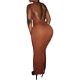 thumbnail image 3 of SAYOO Women Sleeveless Bodycon Dress Summer Casual Solid Color Backless Split Party Dress Club Streetwear, 3 of 6
