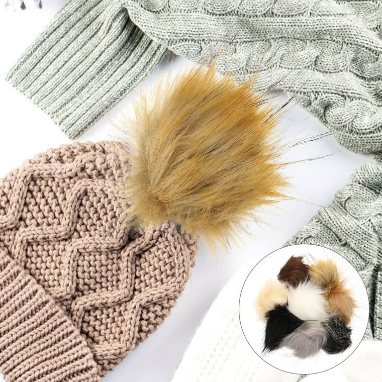 16 Pcs Clothes Plush Knitted Scarf Hat Pom Poms Faux Fur Artificial