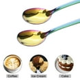 thumbnail image 2 of 8pcs Long Handle Ice Cream Spoon 9.4" Stainless Steel Scoop Stirring Scooping Green+Purple, 2 of 7