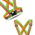 thumbnail image 3 of YSX Gilet de Sécurité Réglable Réfléchissant Haute Visibilité Veste à Rayures Vert Fluorescent orange, 3 of 5