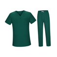 thumbnail image 3 of Conjunto de uniformes de enfermería, pantalón, fácil de limpiar, conjunto de uniformes de enfermería presentables, ropa de trabajo de enfermería Verde oscuro, 3 of 10