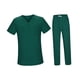 thumbnail image 3 of Conjunto de uniformes de enfermería, conjunto de uniformes de enfermería, mangas cortas, lavables con bolsillos, pantalón suave, ropa de trabajo XL, 3 of 8