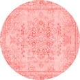 thumbnail image 1 of Ahgly Company Indoor Round Abstract Red Modern Area Rugs, 4' Round, 1 of 4