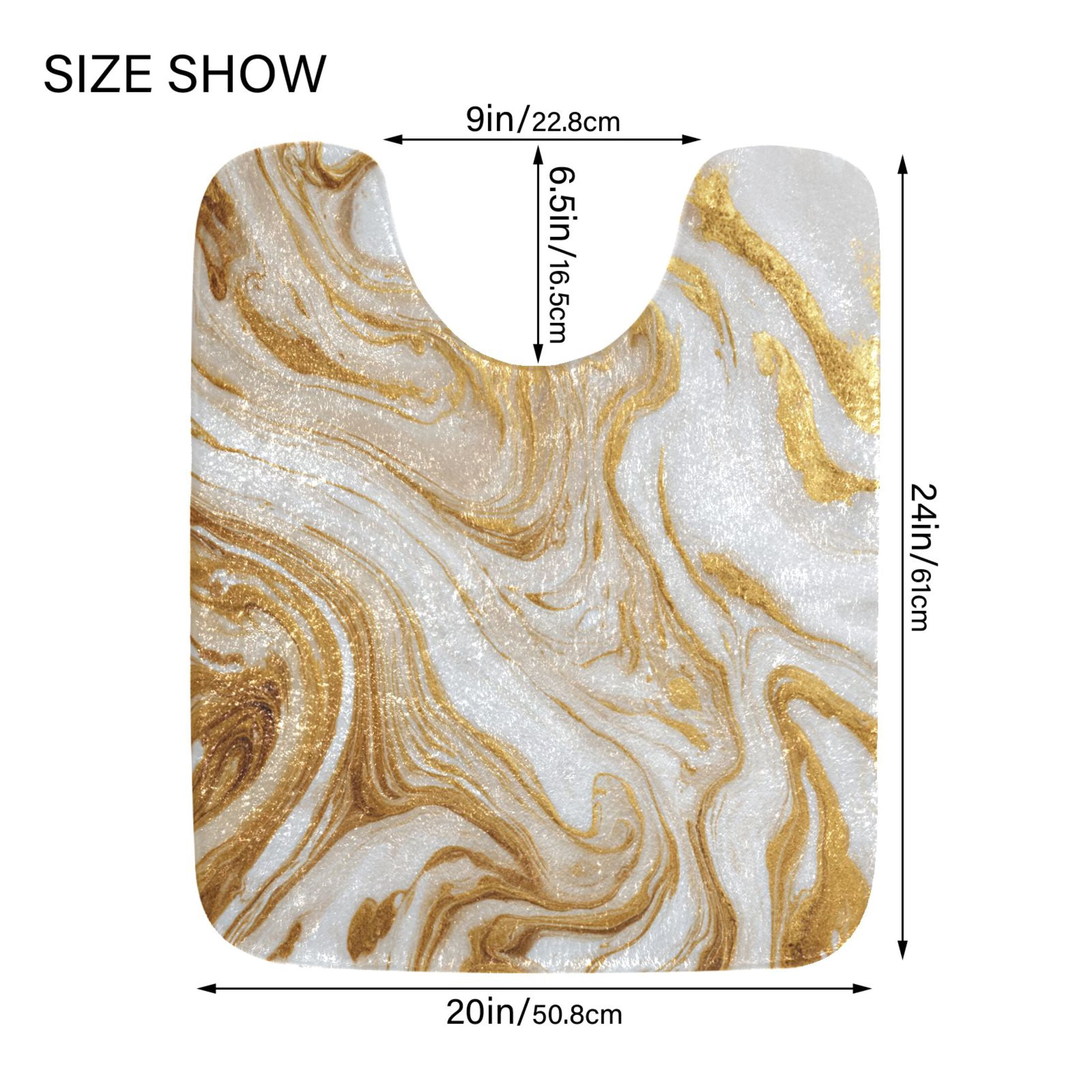 RMDQTR 2PCs Bathroom Rugs Set Plush Toilet Base Mat 16" × 24" Bath Mat and 20" × 24" U Shape Soft Rugs Non Slip Absorbent