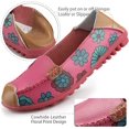 thumbnail image 3 of YAZI Womens Comfortable Leather Floral Print Flats Casual Driving Loafers Walking Shoes for Women, 3 of 8