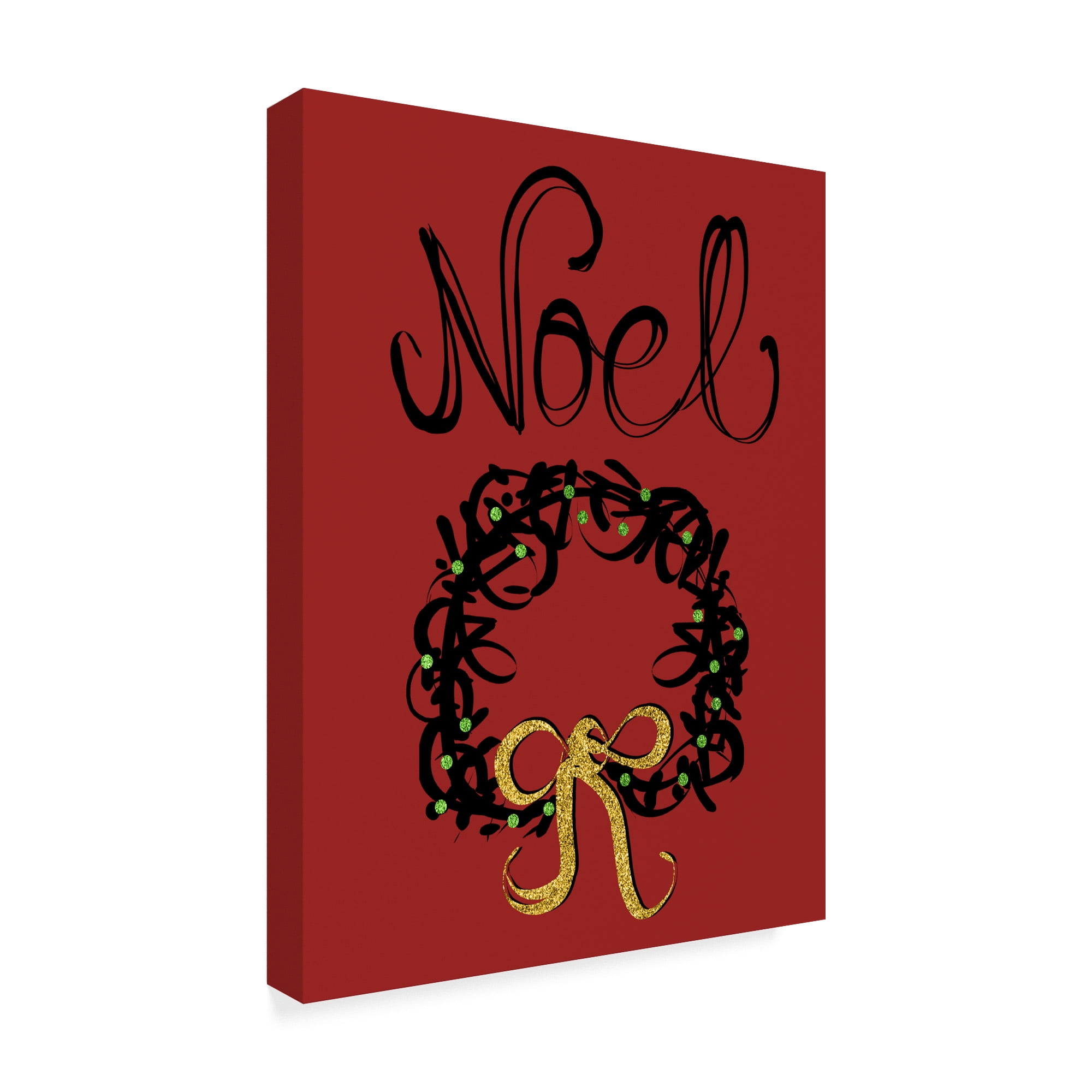 Trademark Fine Art 'Christmas Ink Wreath' Canvas Art by Cyndi Lou