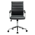 thumbnail image 3 of Black Channeled Faux Leather Rolling Office Chair, 3 of 10