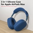 thumbnail image 2 of Airpod Max Case, Airpod Max Ear Covers, Anti-Scratch Ear Pad Case Cover/Ear Cups Cover/Headband Cover, Accessories Soft Silicone Skin Protector for Apple AirPods Max, Dark Blue, 2 of 6