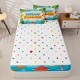 thumbnail image 4 of jejeloiu Bold Hello Summer Zipper Full Size Comforter Sets with Fitted Sheet and 2 Pillowcases,Watermelon Anchor Print Zipper Bedding Set For Boys,Blue Orange,Polkadot Reversible,4-Piece, 4 of 7