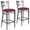 Burgundy Vinyl Seat/Clear Coated Metal Frame, variant on Flash Furniture 2 Pk. HERCULES Series Silver Antique Finish with Clear Coat ''X'' Back Metal Restaurant Barstool - Walnut Wood Seat