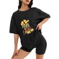 thumbnail image 2 of Women T Shirt Graphic Tee Summer Tops Half Sleeve Loose drop Shoulder Vintage Shirts Casual Shirt M, 2 of 5