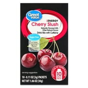 Great Value Energy Cherry Slush Drink Mix, 0.11 oz, 10 Count