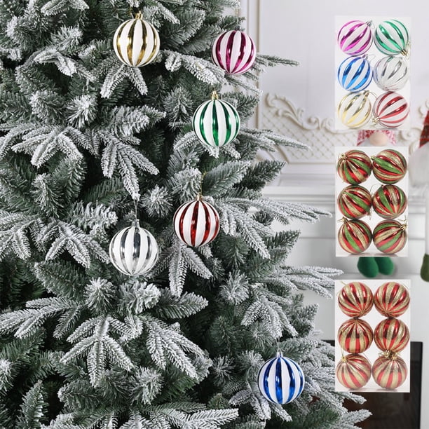 mfyjkho Adornos Navideños Colgantes Irrompibles, Bolas Decorativas De Pvc Multicolor De 6 Cm Para Árbol De Navidad Y Decoración De Fiestas.