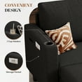 thumbnail image 3 of Hawsaiy 78" L-Shaped Upholstered Sectional Sofa, 3-Seat Convertible Couch with Washable Linen Covers, for Living Room, Apartment, Black, 3 of 9