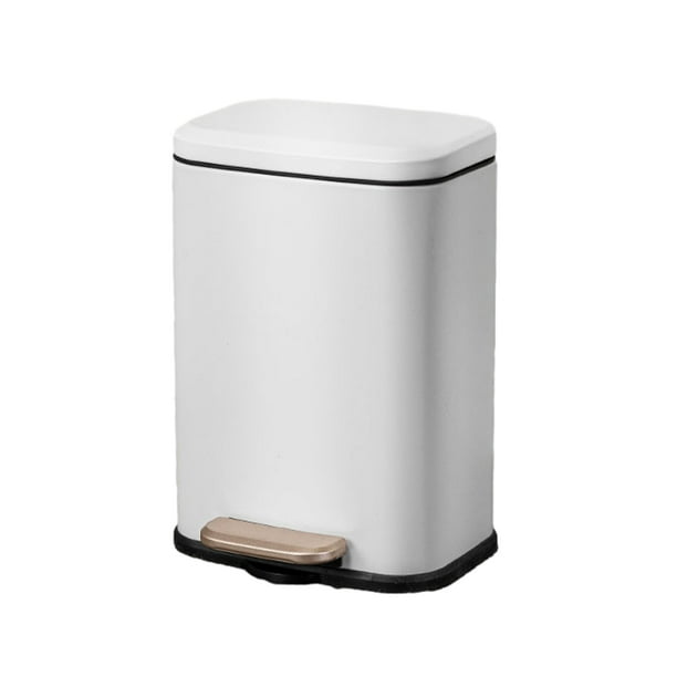 Cubo de basura compacto Injueey para cocina y baño blanco