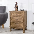 thumbnail image 3 of Gymax 2PCS 3 Tiroirs Table de Chevet Rangement Table de Chevet Côté Bois, 3 of 10