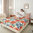 thumbnail image 4 of Castle Fairy Teens Orange Flowers Queen Sheet Sets,Exotic Style Bed Set, 4 of 7