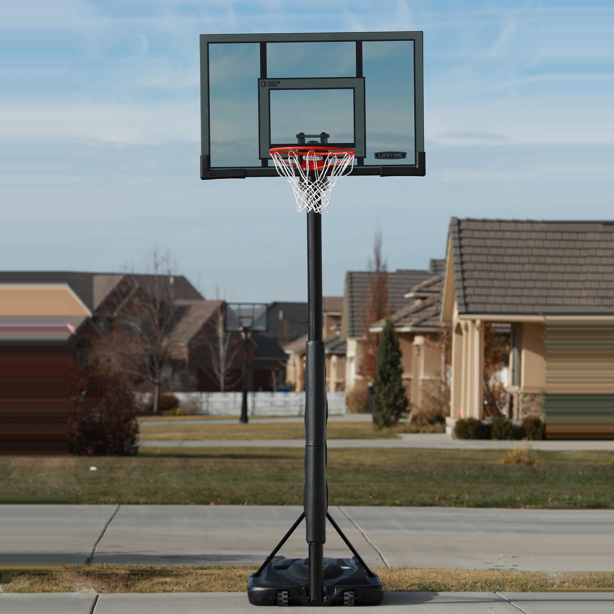 Lifetime 52-Inch Shatterproof Portable Basketball Hoop with Action Grip Adjustment & Slam-It Rim - Model 90853-Outdoor Play