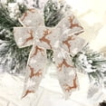 thumbnail image 3 of Cqxid Hangs Under $5 Christmas Ribbon Wired Edge Decorations 6.5CM Linen Printed Elk Christmas Tree Ribbon Gift Box Packaging Ribbon, 3 of 6