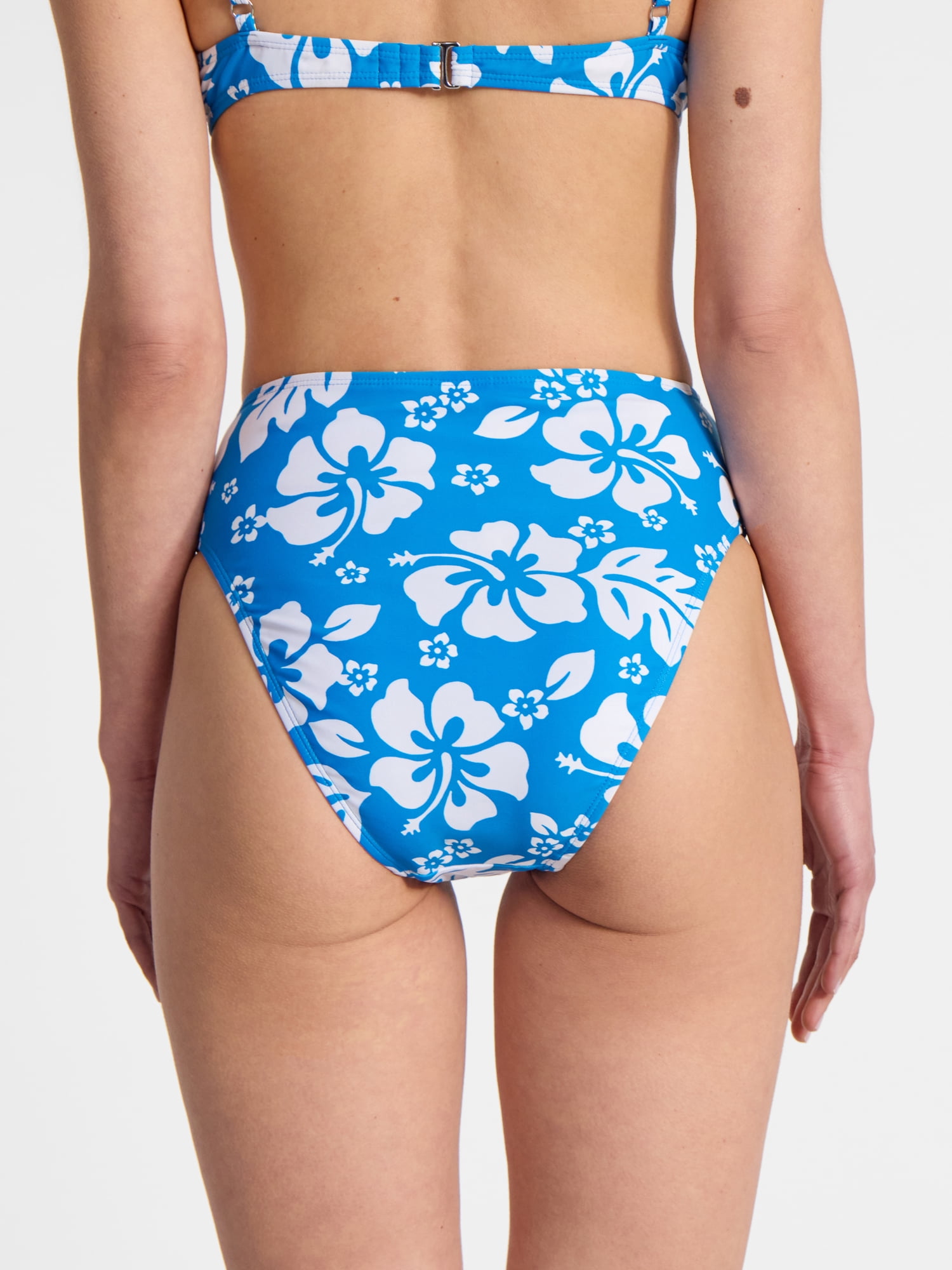 No Boundaries Hibiscus Printed Bikini Bottoms, Women’s