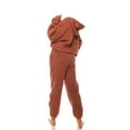 thumbnail image 3 of Womens Ladies Fleece PJ Pajama Set Taupe With Hoodie Size S, 3 of 5