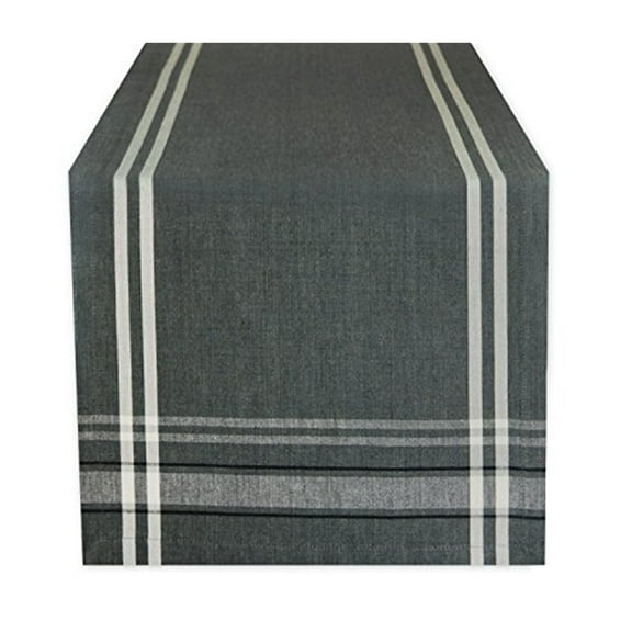 Gray Chambray French Stripe Table Runner 14x108
