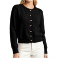 thumbnail image 3 of ATOYSOY Women Sweater Crew Neck Knitted Cardigan Elegant Long Sleeve Fashion Casual Sweater Top For Daily Wear, 3 of 8