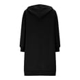 thumbnail image 5 of Long Hoodies for Women Long Raglan Sleeve Oversized Zip Up Hooded Sweatshirt with Pockets Hoodie Dress Jacket Coat, 5 of 6