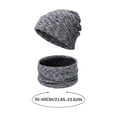 thumbnail image 2 of Babysbule Hats for Women Winter Men And Women Fashion Solid Color Outdoor Warm Frenulum Knitted Hat Scarf Glove Set, 2 of 4