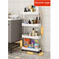 thumbnail image 1 of 3/4 Tier Rolling Utility Cart Store Shelf Movable Gap Store Rack Kitchen Bathroom Slim Slide Organizer Shelf Livingroom Rack, 1 of 6
