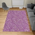 thumbnail image 2 of Vintage Turkish Area Rug, Classic Floral Swirling and Curving Victorian Pattern Embossing Effect Branches, Soft Carpet for Living Room Decor with Distressed Look, 4' X 5.7', Purple Ivory, by Ambesonne, 2 of 4