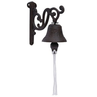 Kakalote Cast Iron Dinner Bell with Bracket,Outdoor Hanging Dinner Bells,Antique Farm and Front Gate Bell,Rustic Hanging Bells for School, Church or Home