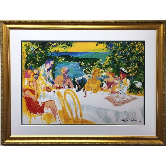 LeRoy Neiman "Wine Alfresco" Newly CUSTOM FRAMED Art Lithograph Generic