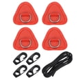 thumbnail image 1 of Uxcell D-Ring Patch 4 Pcs 3.5 Inch Triangle PVC Patch Pad Stainless Steel D-Ring with 8.2ft Elastic Cords Red, 1 of 7