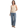 thumbnail image 4 of Women Banded Bottom Tank Tops Ribbed V Neck Sleeveless Casual Tops Summer Loose Fit Shirts, 4 of 6