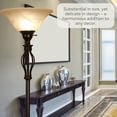 thumbnail image 4 of LIGHTACCENTS Bronze Floor Lamp with Alabaster Glass Bowl Shade for Living Room Decor - Torchiere Floor Lamps- Tall Floor Lamp - Traditional Iron Scrollwork Unique Floor Lamp for Living Room, 4 of 10