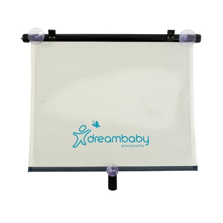Dreambaby® Infant Car Roller Shade for Car Seat, Extra-Wide, White and Black