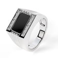 thumbnail image 2 of RYLOS Men's Rings 14K White Gold Designer Onyx Ring With Diamonds and  Black Onyx Rings For Men Size 13, 2 of 6
