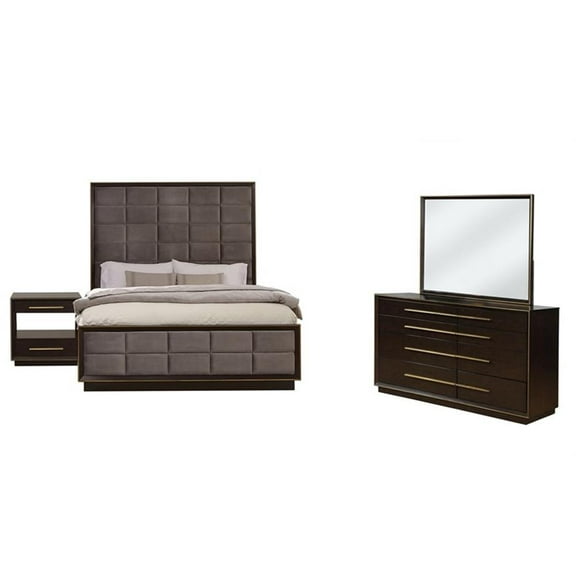 Durango 4-piece California King Panel Bedroom Set Grey and Smoked Peppercorn