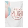 thumbnail image 3 of Ambesonne Saying Tablecloth Rectangular Table Cover, Engagement Text, 52"x70", Pale Pink and Blue, 3 of 4