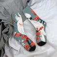 thumbnail image 5 of Cauagu Cockatoo Red Berries Print Crew Socks for Women and Men,Adult Athletic Running Socks 1-Pair Sports Socks Work Gear Socks with Moisture Wicking, 5 of 6