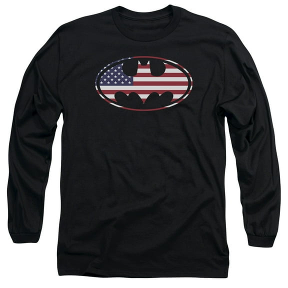 Batman - American Flag Oval - Long Sleeve Shirt - Medium