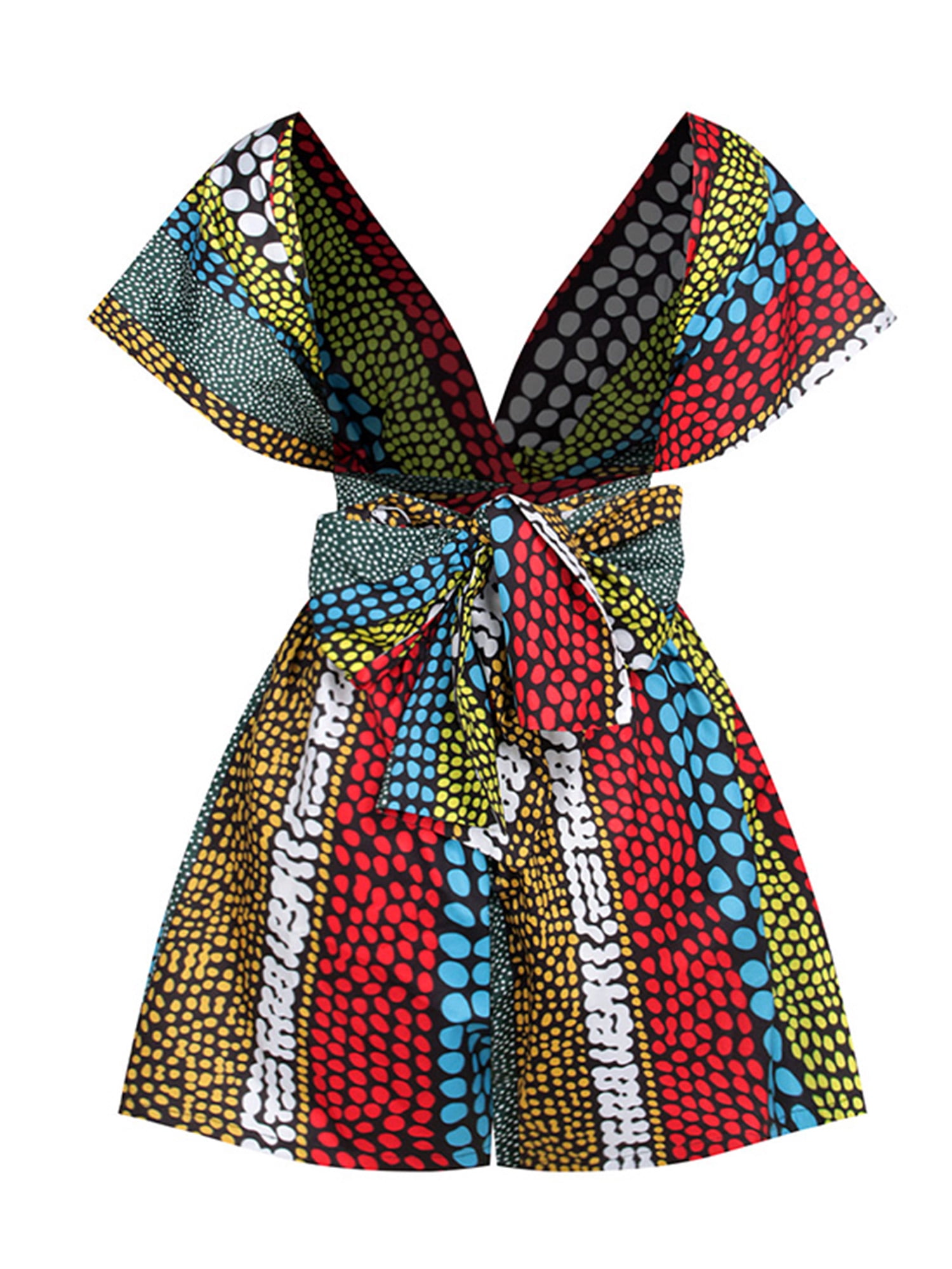 Uhndy Women Sexy V-Neck African Rompers Jumpsuit Floral Uhndy Women Sexy V-Neck African Rompers Jumpsuit Floral