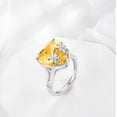 thumbnail image 6 of Juwaliy Women Heart Ring 925 Sterling Silver Butterfly November Birthstone Citrine Solitaire Ring Jewelry Christmas Thanksgiving Gift for Mother, 6 of 9