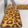 thumbnail image 2 of Kitchen Rugs Sets Of 2,Yellow and Black Of Leopard Print Anti Fatigue Kitchen Mat Rugs Non Slip Washable,Decorative Kitchen Floor Mats for Kitchen,Sink,Laundry,17"x47"+17"x47", 2 of 5