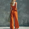 thumbnail image 6 of PBFRDSJ Women's Sleeveless Wide Leg Jumpsuit Button Front Cami Loose Rompers Sleeveless Vintage Flowy One Piece Jumpsuits, 6 of 6