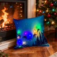 thumbnail image 1 of Funda de cojín navideña LED con luces | Modo intermitente o fijo | Funda decorativa para cojín de sofá para sala de estar, dormitorio o decoración navideña del hogar, 1 of 6