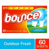 Bounce Dryer Sheets, 60 Sheets, Outdoor Fresh Scent Fabric Softener Sheets
